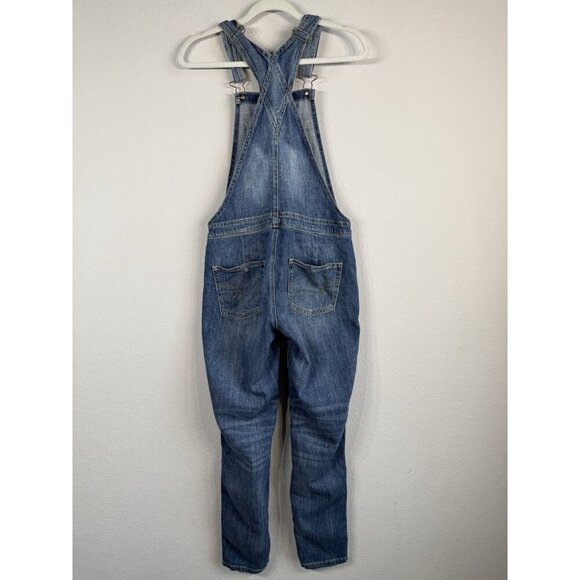 American Eagle Outfitters Women’s XS Tomgirl Overalls Distressed Stretch Denim - Picture 2 of 13
